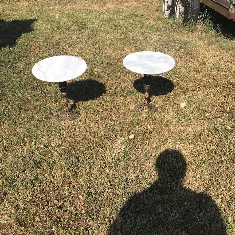 Marble Glass Brass (2 piece) Table